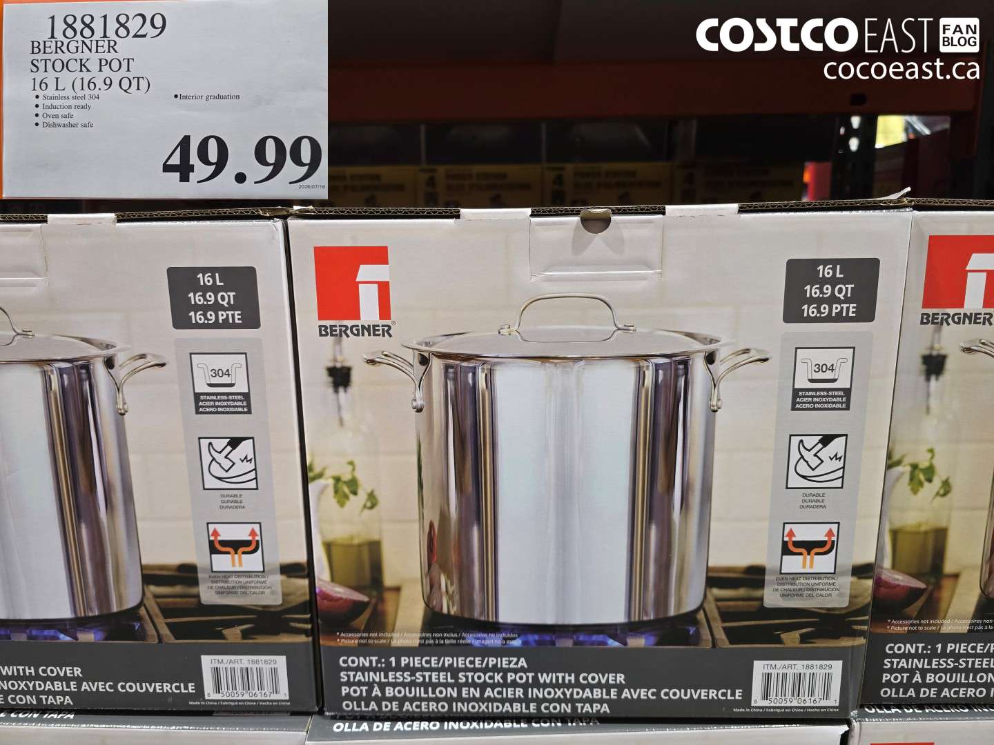 1881829 BERGNER STOCK POT 16 L (16.9 QT) $49.99