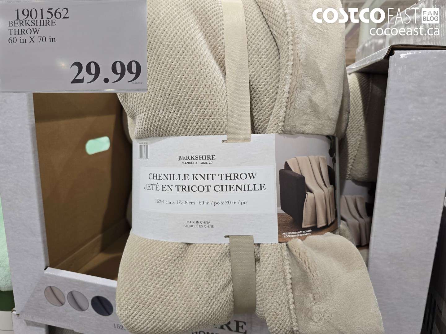 1901562 BERKSHIRE THROW 60 IN X 70 IN $29.99