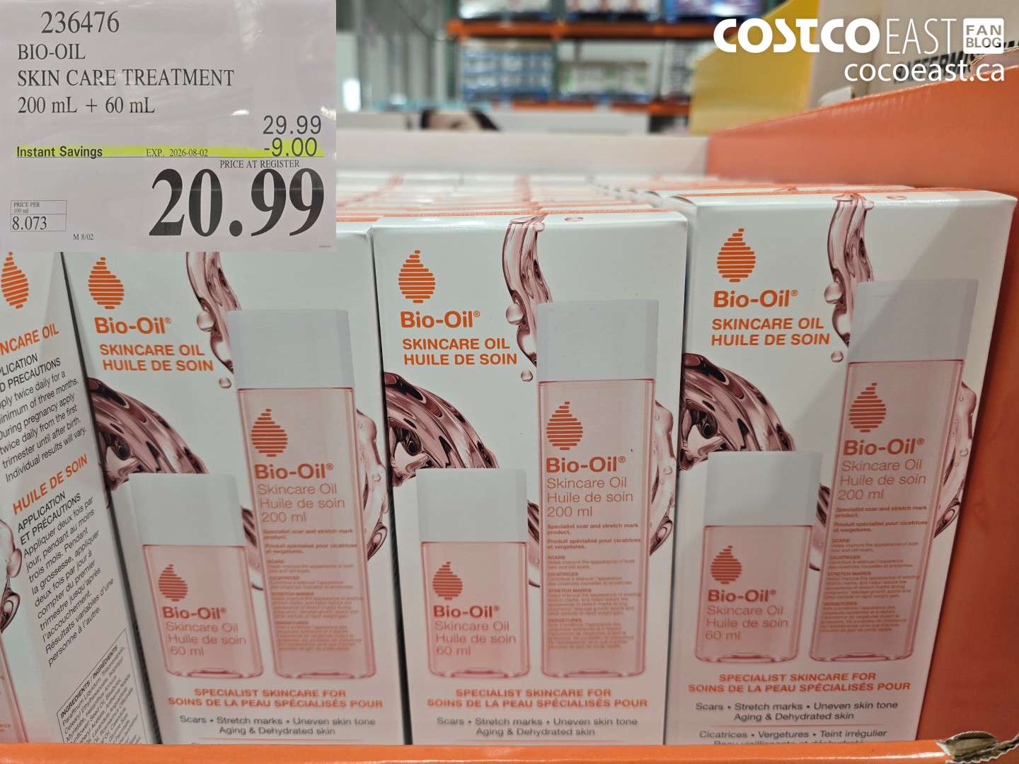 236476 BIO-OIL SKIN CARE TREATMENT 200 ML + 60 ML ($9.00 INSTANT SAVINGS EXPIRES ON 2026-08-02) $20.99