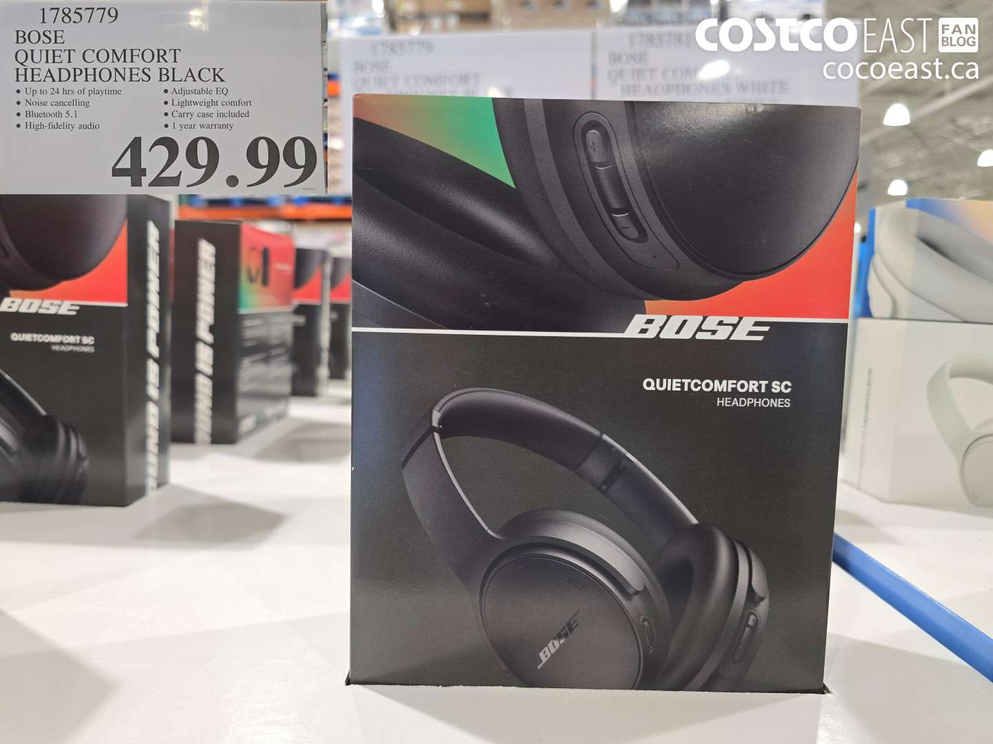 1785779 BOSE QUIET COMFORT HEADPHONES BLACK $429.99