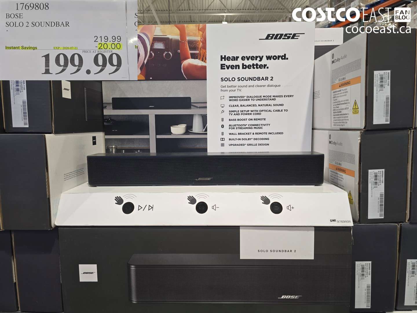 1769808 BOSE SOLO 2 SOUNDBAR ($20.00 INSTANT SAVINGS EXPIRES ON 2026-07-23) $199.99