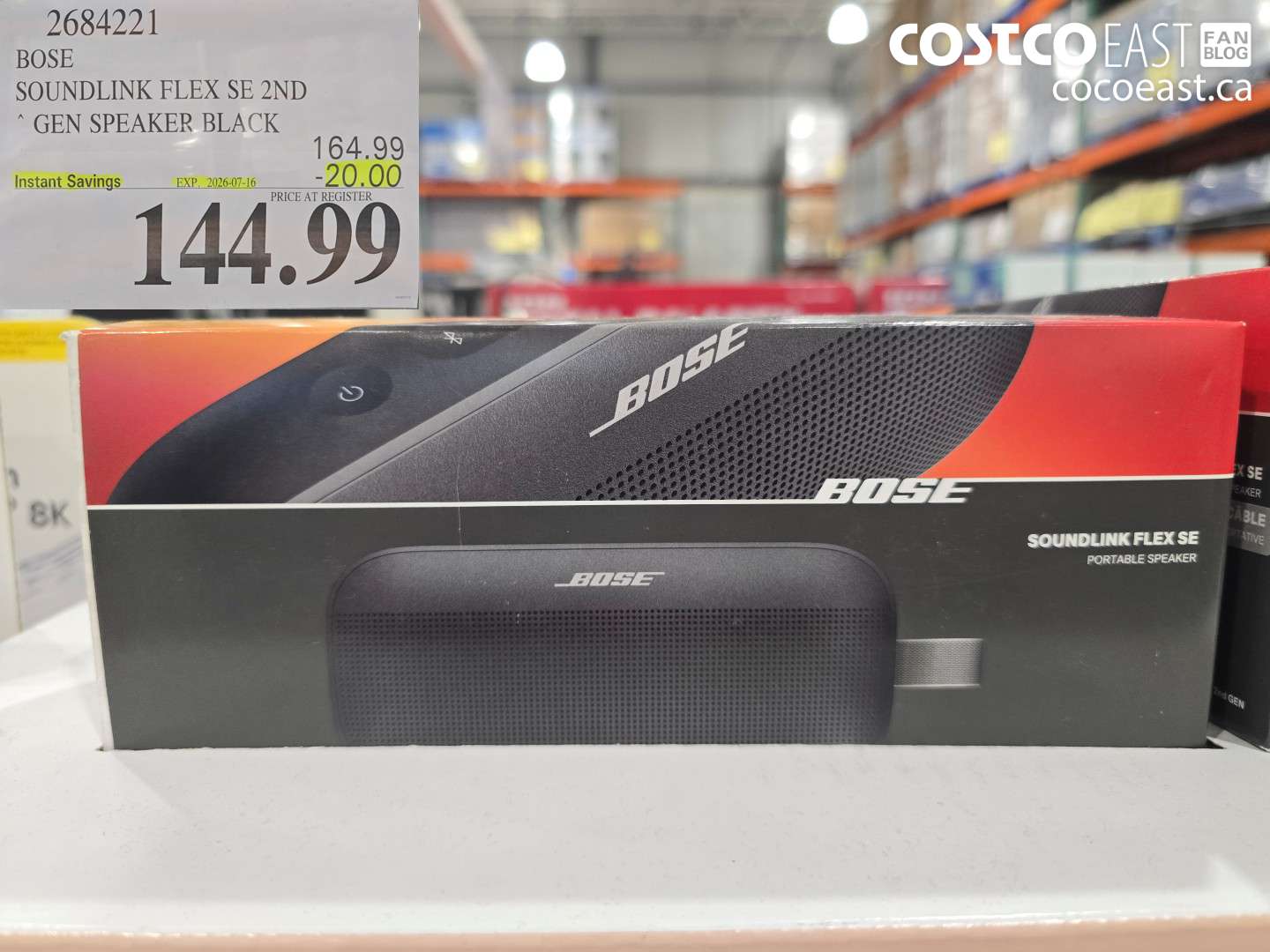2684221 BOSE SOUNDLINK FLEX SE 2ND GEN SPEAKER BLACK ($20.00 INSTANT SAVINGS EXPIRES ON 2026-07-16) $144.99