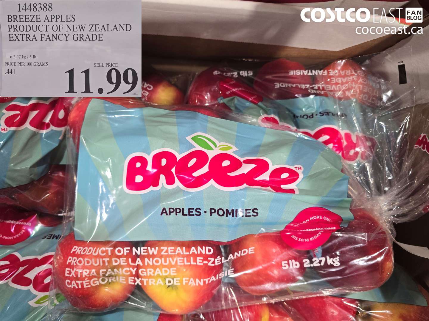 1448388 BREEZE APPLES PRODUCT OF NEW ZEALAND EXTRA FANCY GRADE $11.99