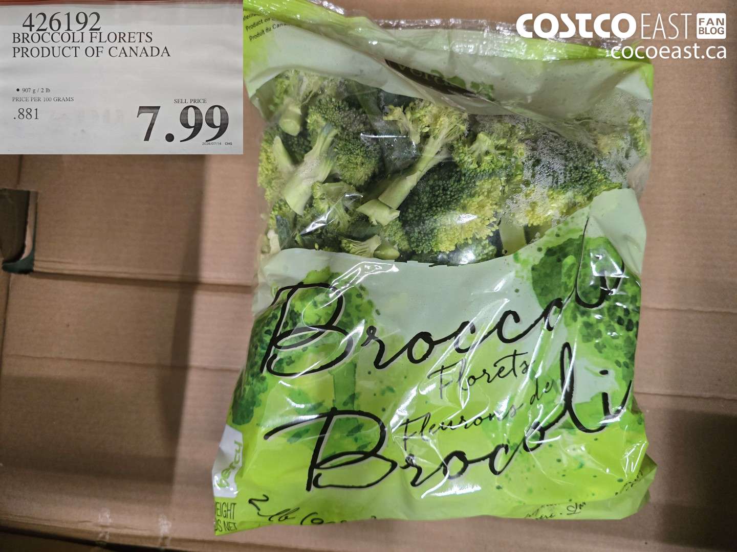426192 BROCCOLI FLORETS PRODUCT OF CANADA $7.99