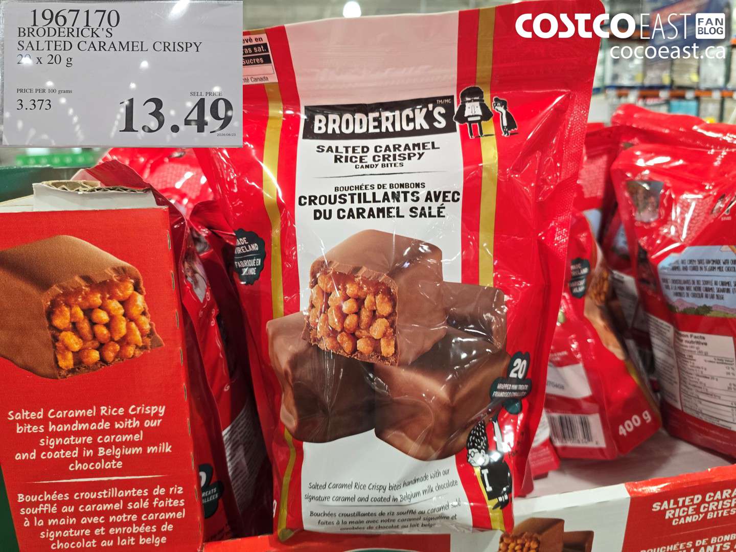 1967170 BRODERICK'S SALTED CARAMEL CRISPY 20 X 20 G $13.49