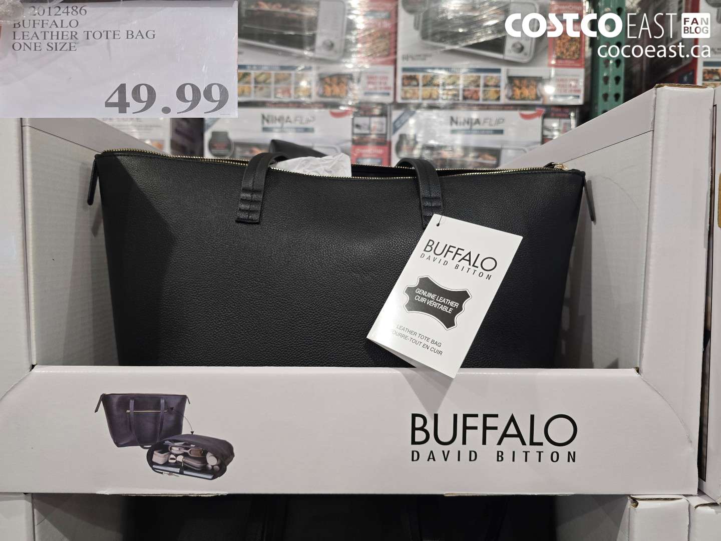 2012486 BUFFALO LEATHER TOTE BAG ONE SIZE $49.99