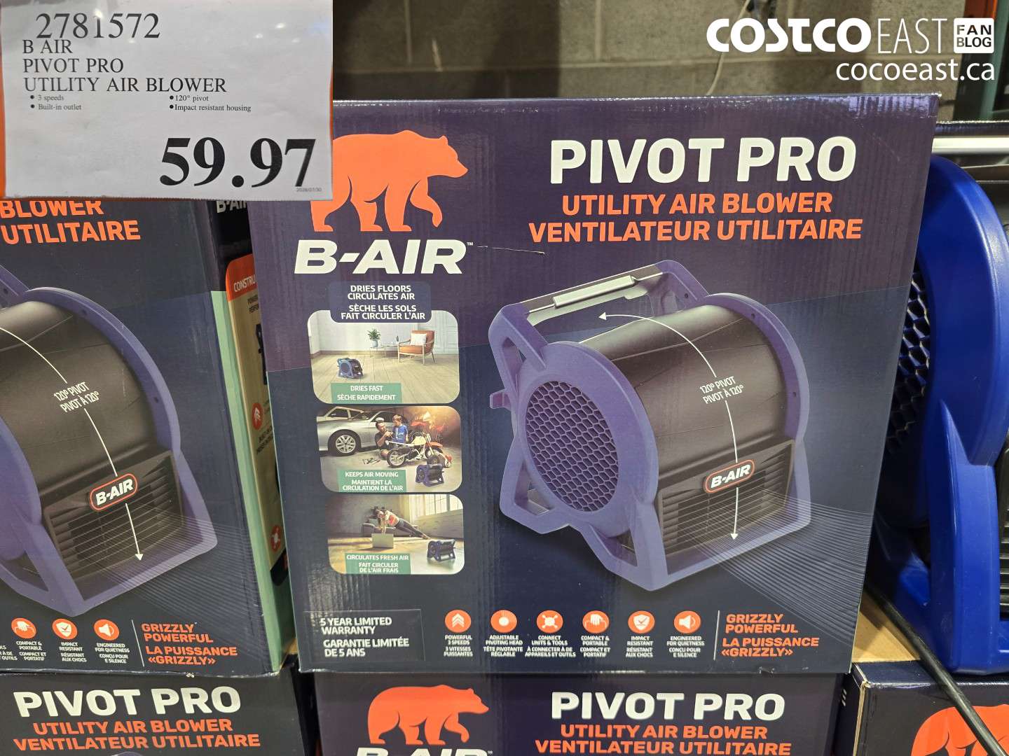 2781572 B AIR PIVOT PRO UTILITY AIR BLOWER $59.97