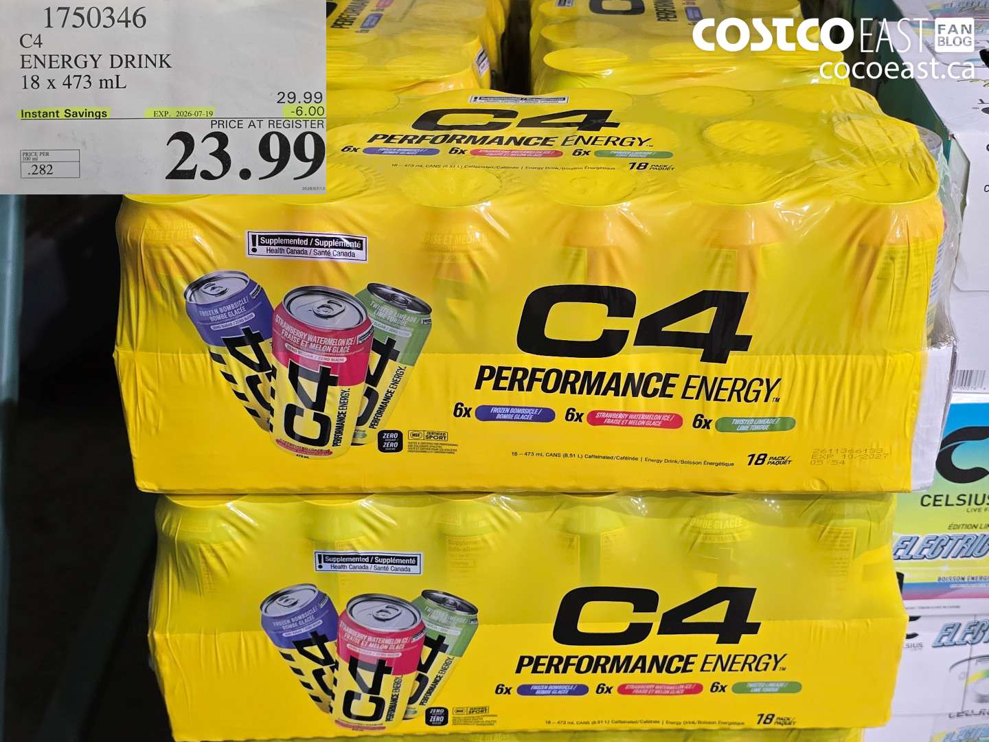 1750346 C4 ENERGY DRINK 18 X 473 ML ($6.00 INSTANT SAVINGS EXPIRES ON 2026-07-19) $23.99