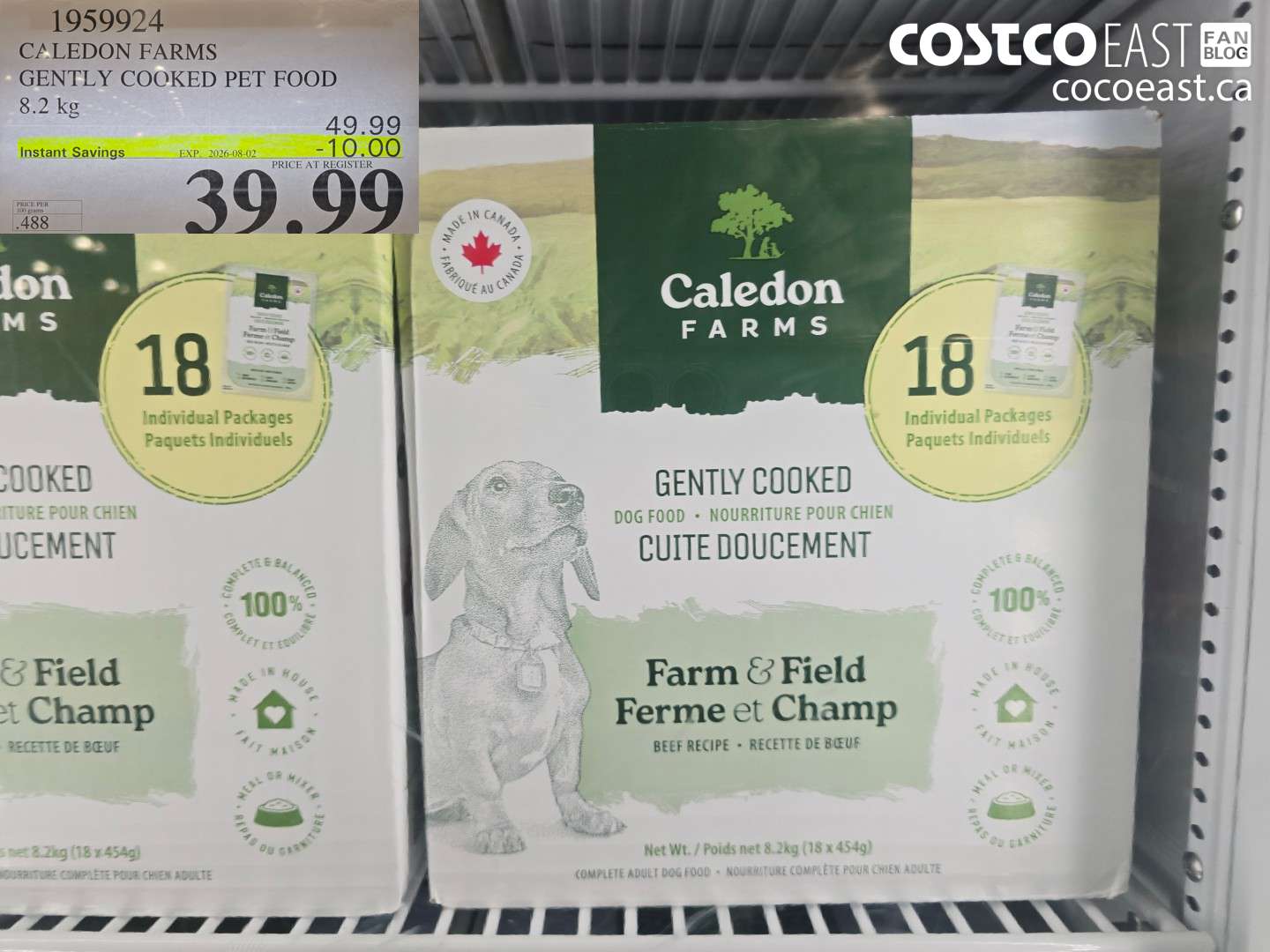 1959924 CALEDON FARMS GENTLY COOKED PET FOOD 8.2 KG ($10.00 INSTANT SAVINGS EXPIRES ON 2026-08-02) $39.99