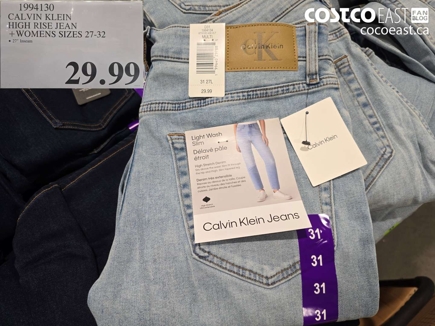 1994130 CALVIN KLEIN HIGH RISE JEAN WOMENS SIZES 27-32 $29.99