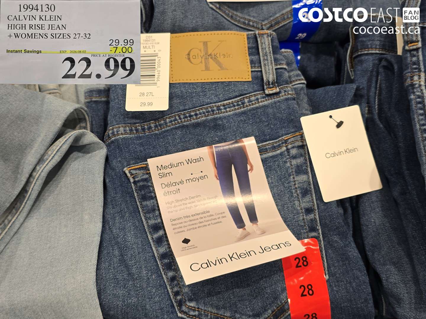 1994130 CALVIN KLEIN HIGH RISE JEAN WOMENS SIZES 27-32 ($7.00 INSTANT SAVINGS EXPIRES ON 2026-08-02) $22.99