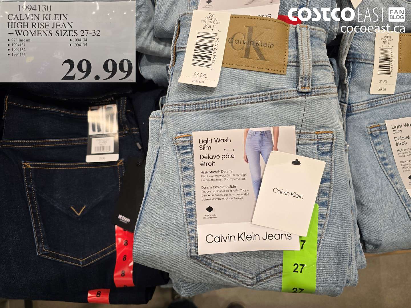 1994130 CALVIN KLEIN HIGH RISE JEAN + WOMENS SIZES 27-32 $29.99