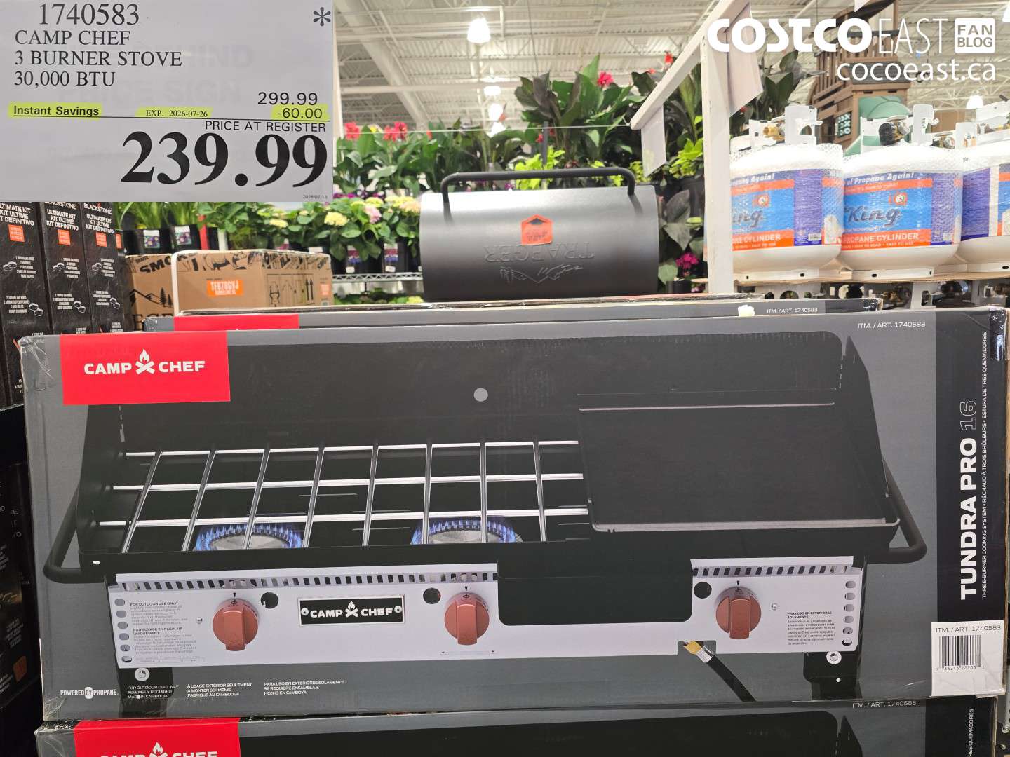 1740583 CAMP CHEF 3 BURNER STOVE 30,000 BTU ($60.00 INSTANT SAVINGS EXPIRES ON 2026-07-26) $239.99