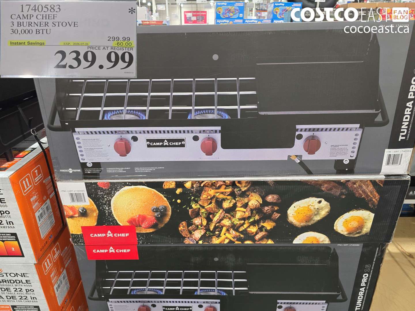 1740583 CAMP CHEF 3 BURNER STOVE 30,000 BTU ($60.00 INSTANT SAVINGS EXPIRES ON 2026-07-26) $239.99