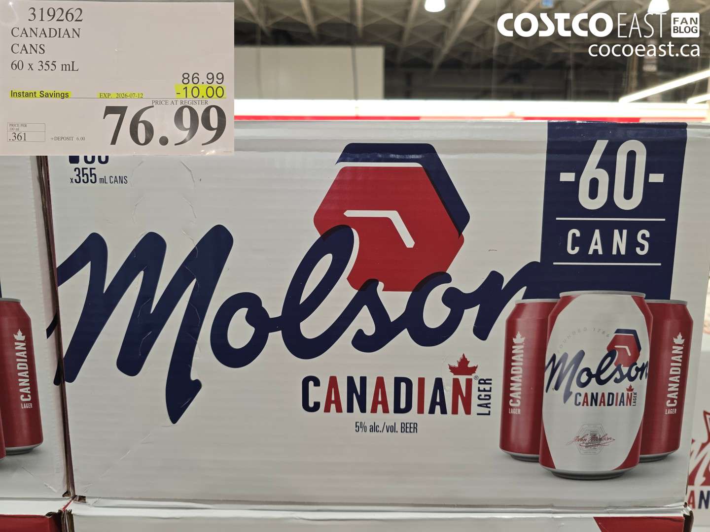 319262 CANADIAN CANS 60 X 355 ML ($10.00 INSTANT SAVINGS EXPIRES ON 2026-07-12) $76.99