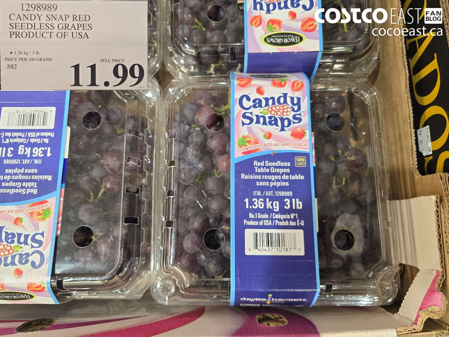 1298989 CANDY SNAP RED SEEDLESS GRAPES PRODUCT OF USA $11.99