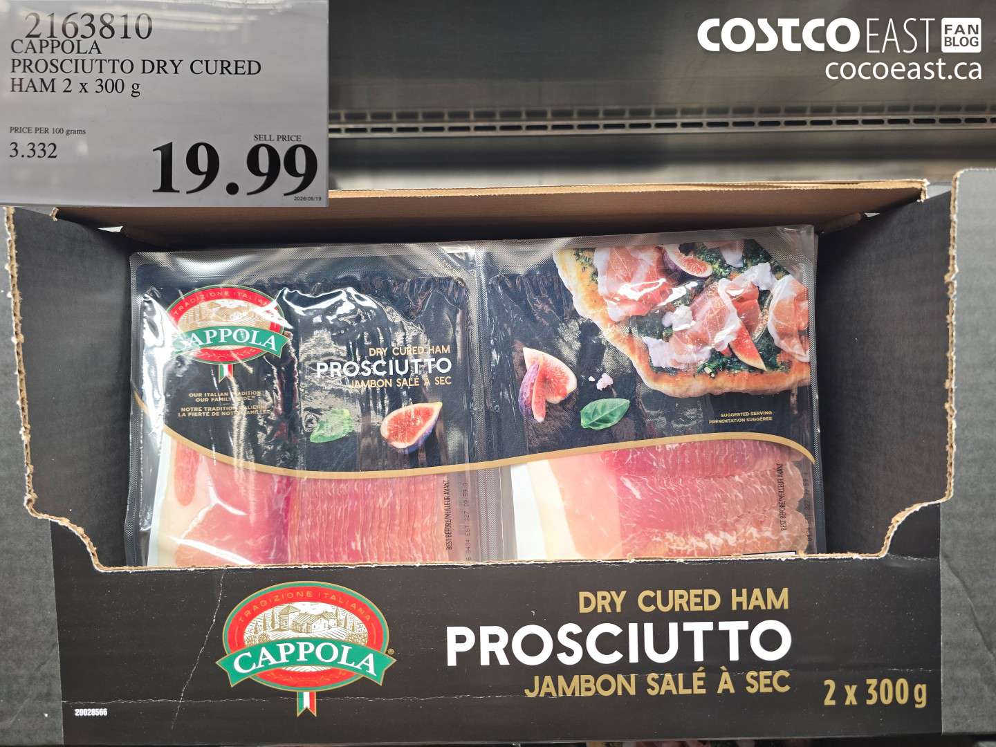 2163810 CAPPOLA PROSCIUTTO DRY CURED HAM 2 X 300 G $19.99