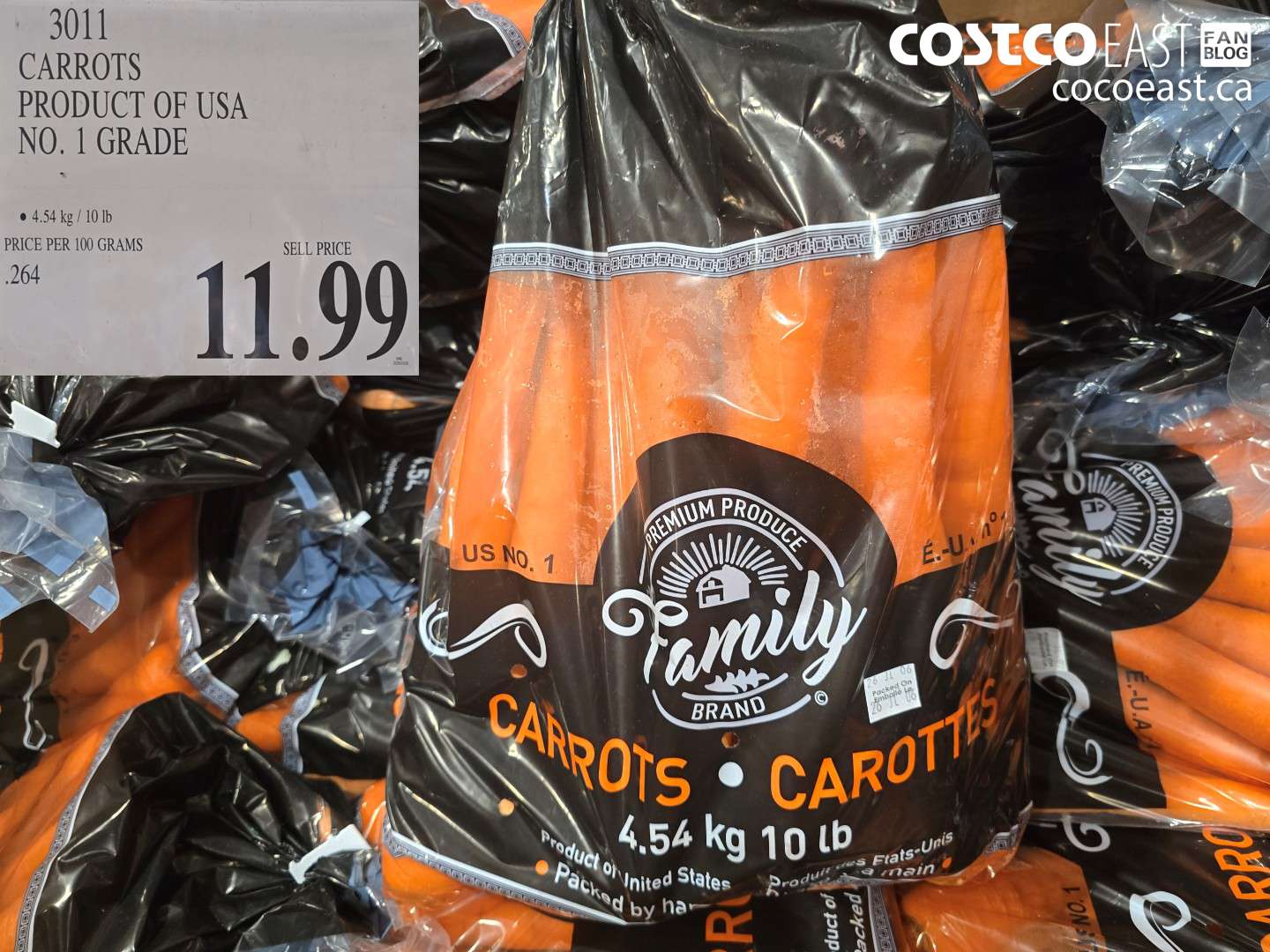 3011 CARROTS PRODUCT OF USA NO. 1 GRADE $11.99