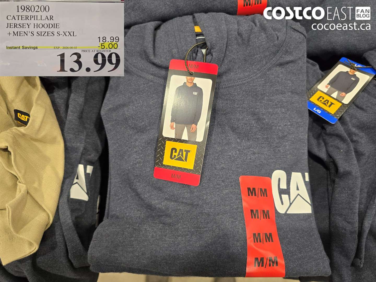 1980200 CATERPILLAR JERSEY HOODIE MEN'S SIZES S-XXL ($5.00 INSTANT SAVINGS EXPIRES ON 2026-08-02) $13.99