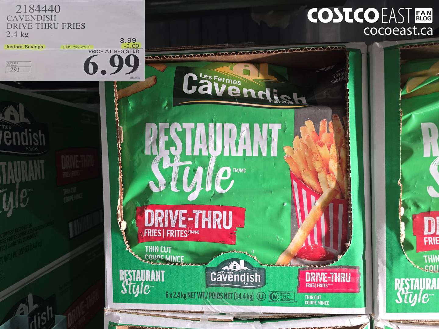 2184440 CAVENDISH DRIVE THRU FRIES 2.4 KG ($2.00 INSTANT SAVINGS EXPIRES ON 2026-07-12) $6.99