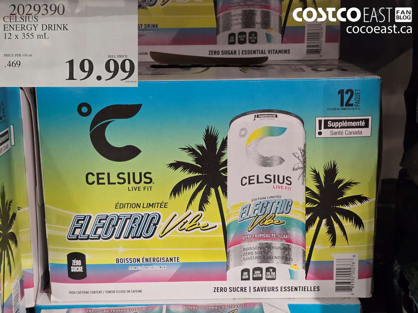 2029390 CELSIUS ENERGY DRINK 12 X 355 ML $19.99