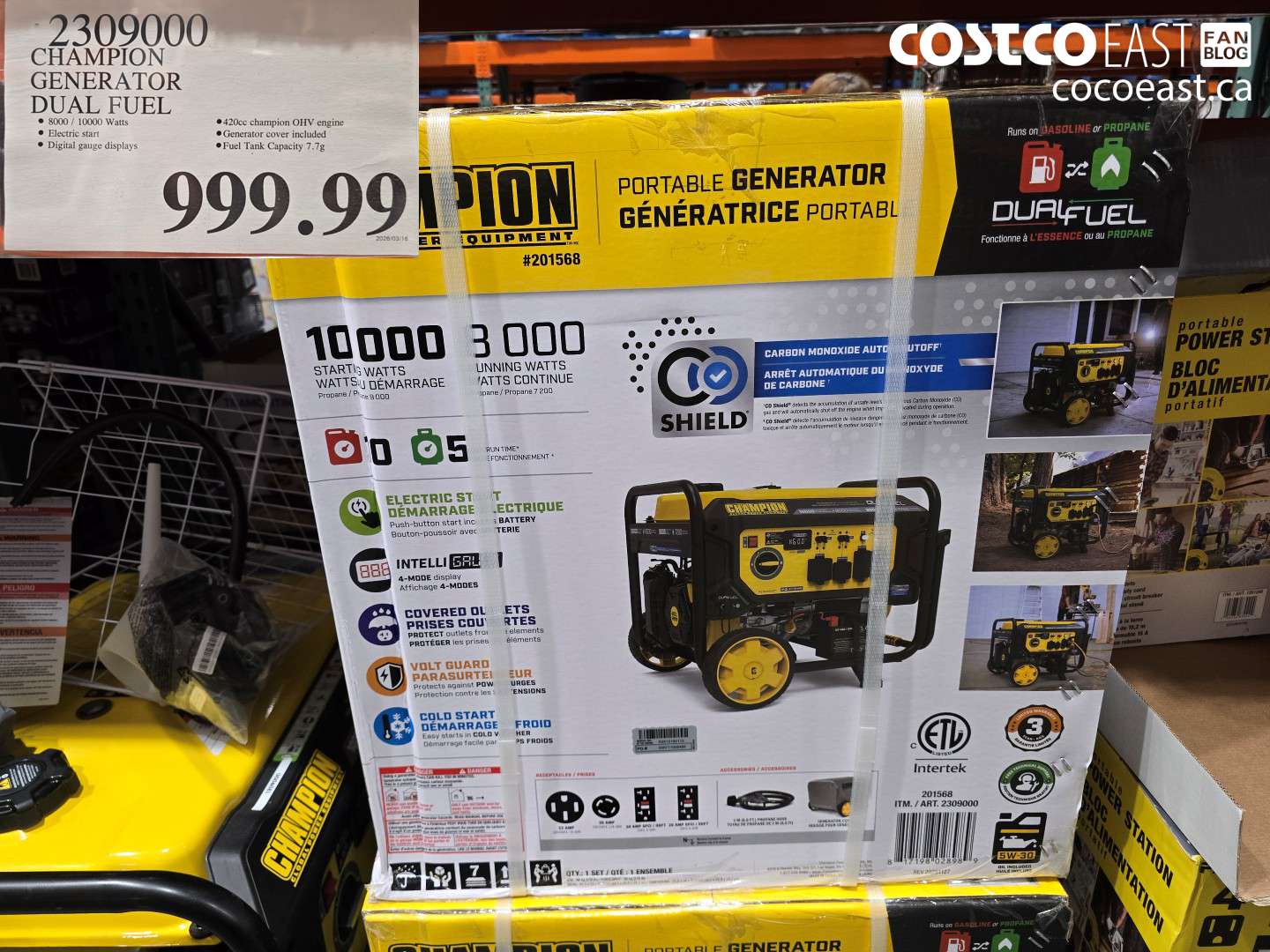 2309000 CHAMPION GENERATOR DUAL FUEL $999.99
