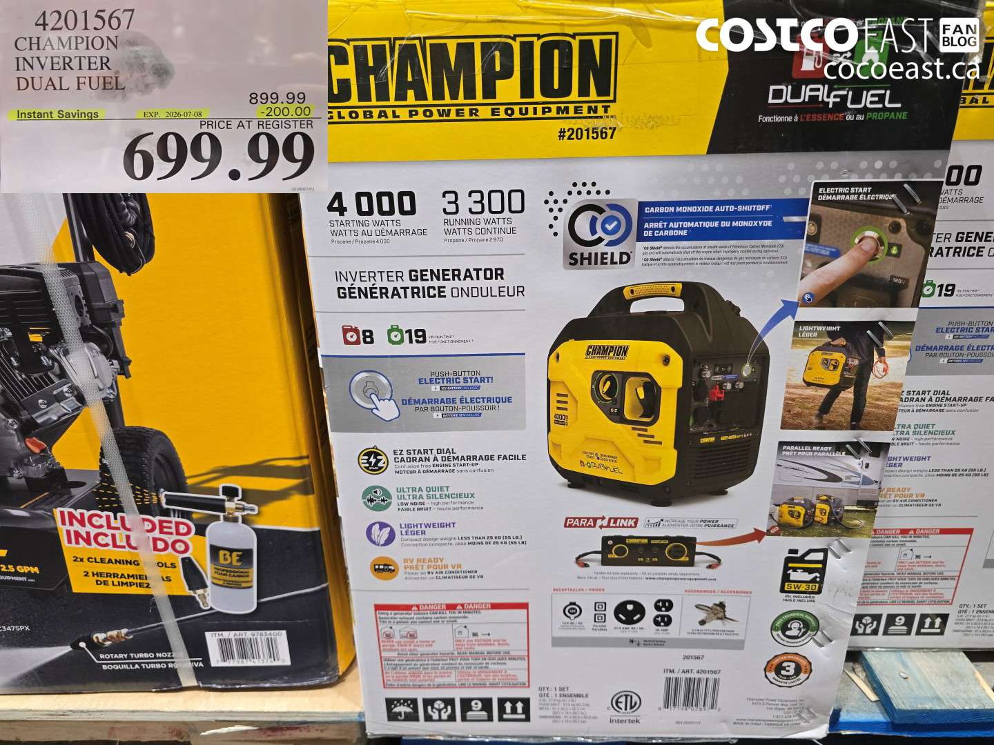 4201567 CHAMPION INVERTER DUAL FUEL ($200.00 INSTANT SAVINGS EXPIRES ON 2026-07-08) $699.99