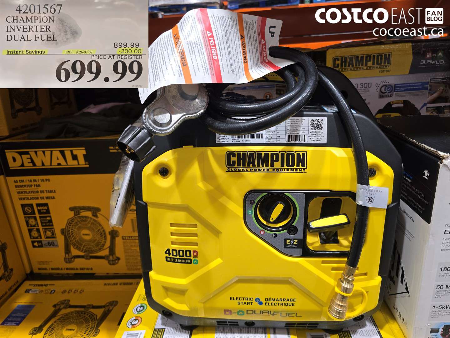 4201567 CHAMPION INVERTER DUAL FUEL ($200.00 INSTANT SAVINGS EXPIRES ON 2026-07-08) $699.99