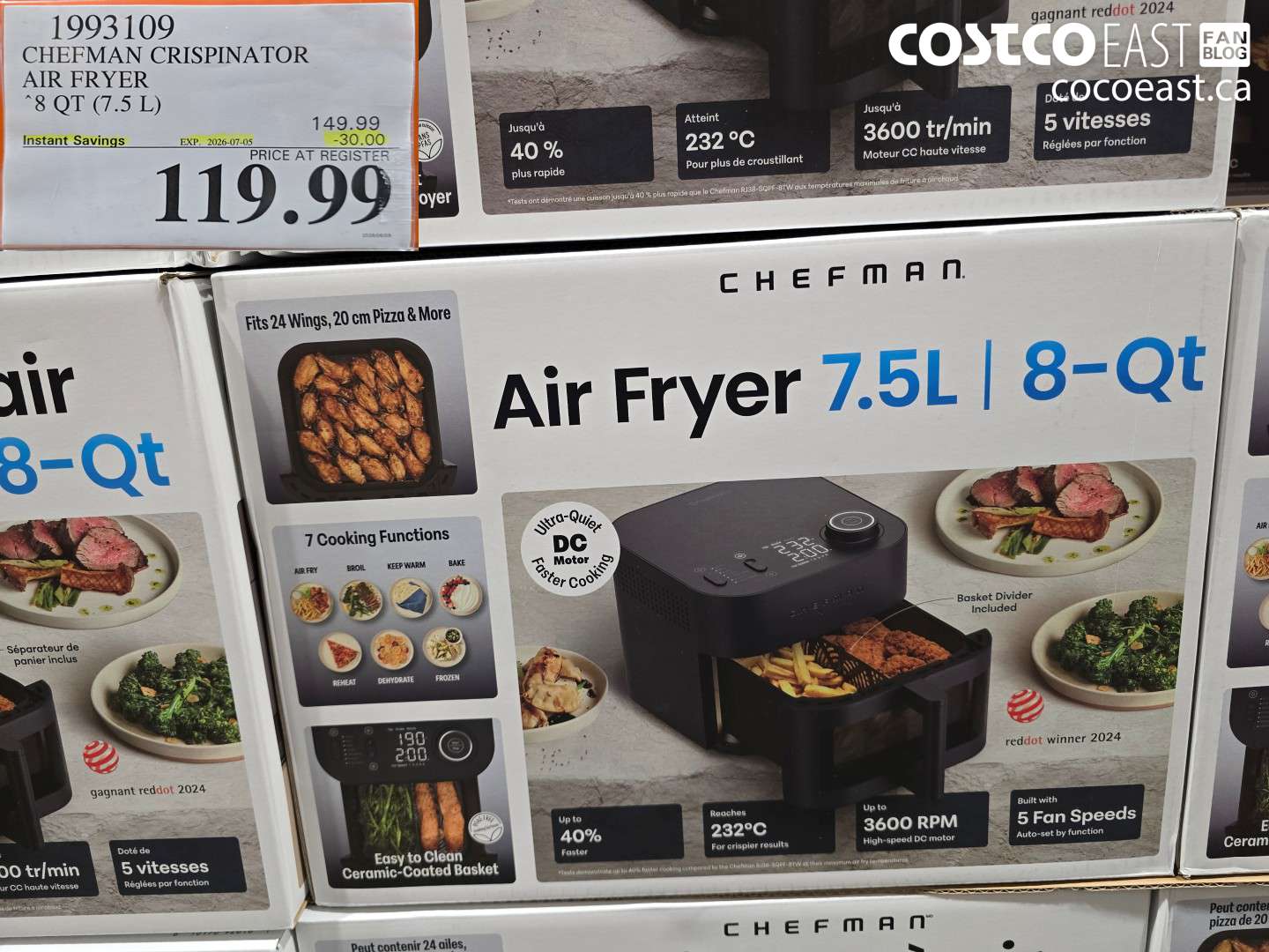 1993109 CHEFMAN CRISPINATOR AIR FRYER 8 QT (7.5 L) ($30.00 INSTANT SAVINGS EXPIRES ON 2026-07-05) $119.99