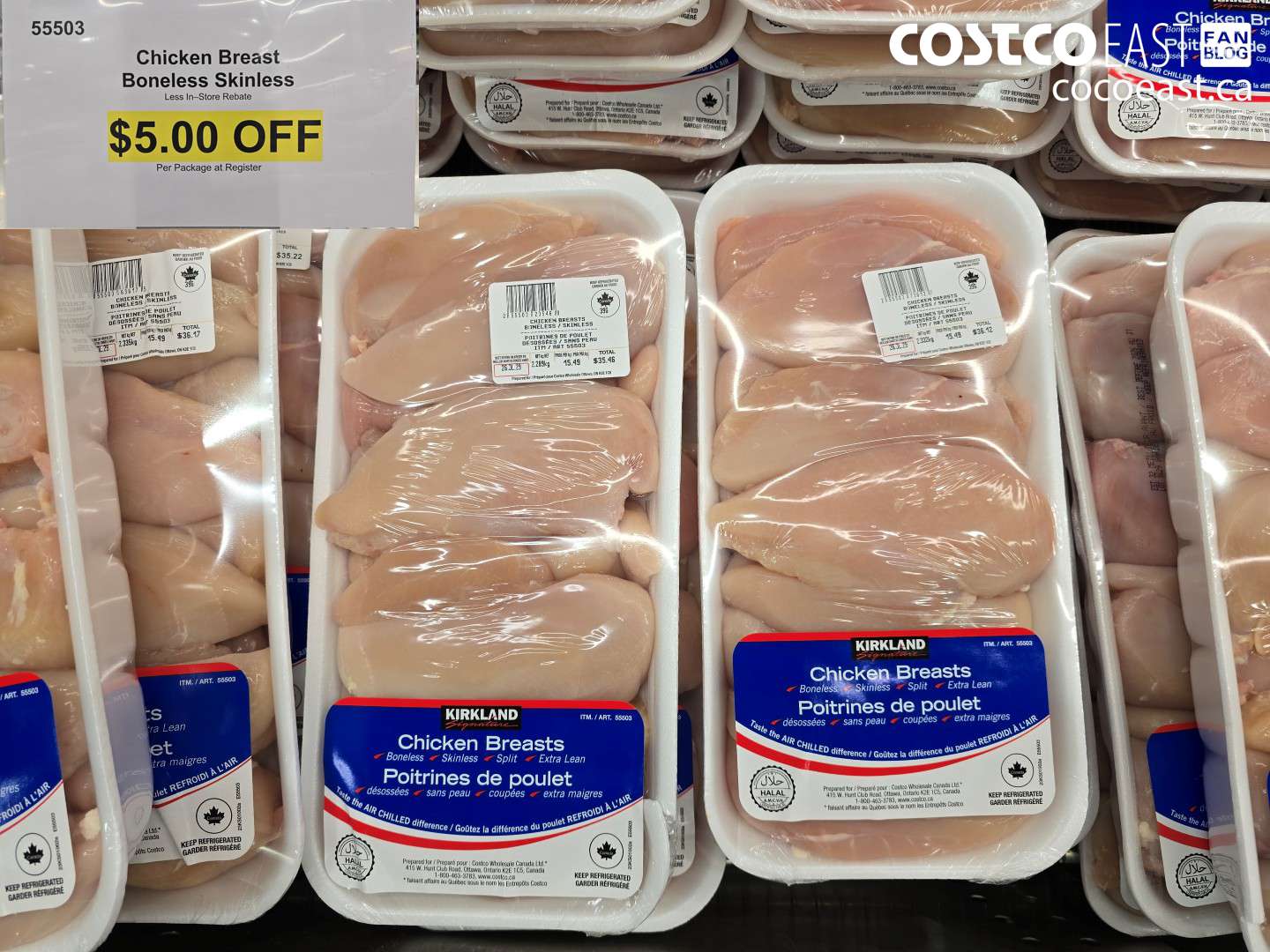 55503 CHICKEN BREAST BONELESS SKINLESS ($5.00 INSTANT SAVINGS)