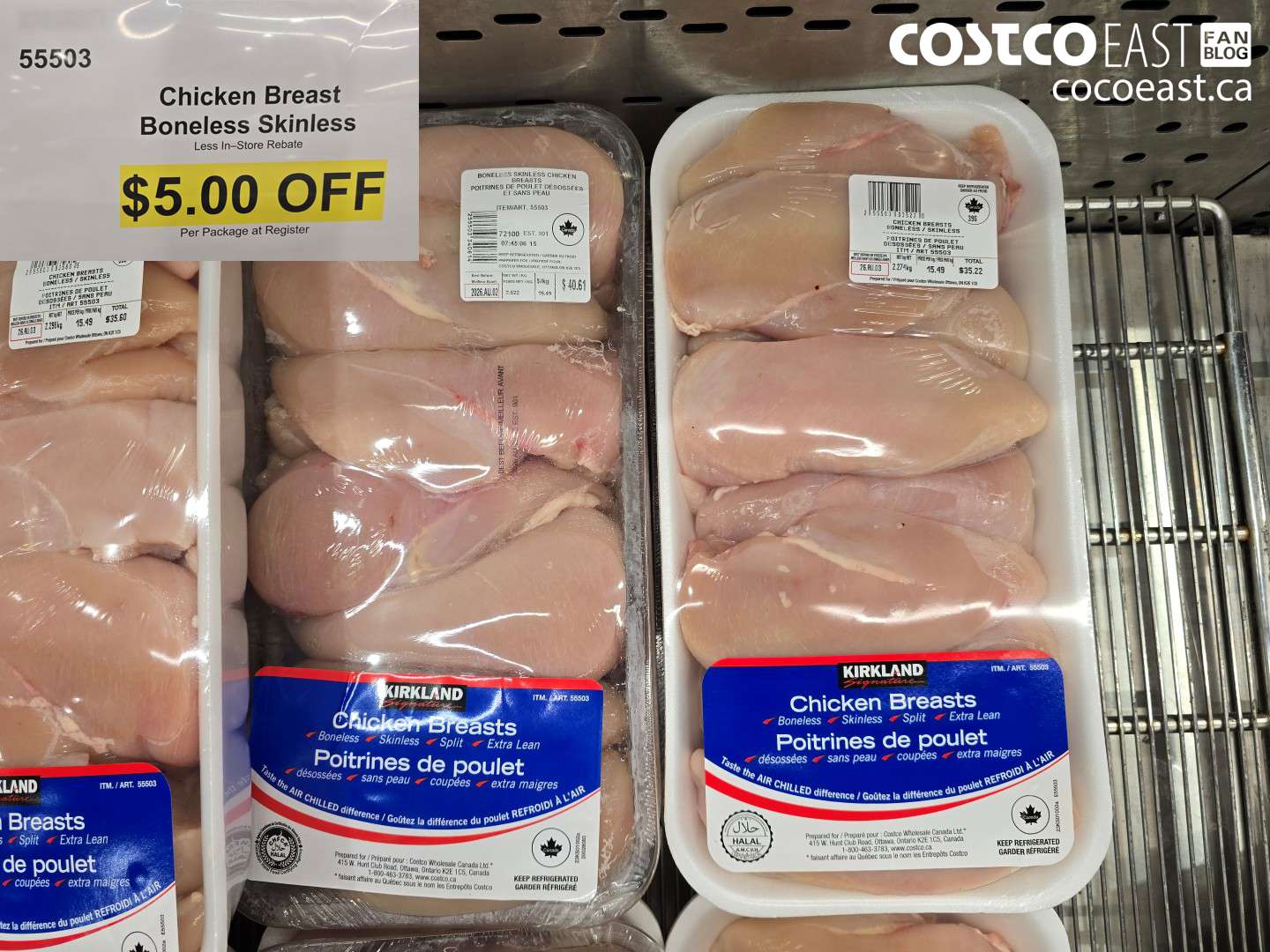 55503 CHICKEN BREAST BONELESS SKINLESS ($5.00 INSTANT SAVINGS)