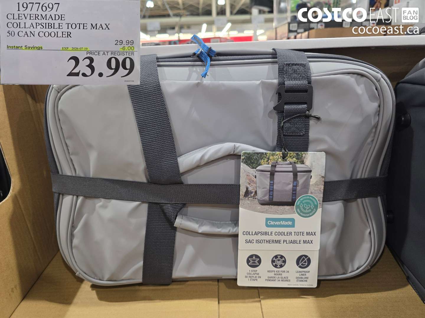 1977697 CLEVERMADE COLLAPSIBLE TOTE MAX 50 CAN COOLER ($6.00 INSTANT SAVINGS EXPIRES ON 2026-07-19) $23.99
