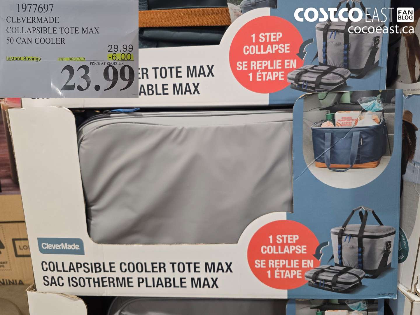1977697 CLEVERMADE COLLAPSIBLE TOTE MAX 50 CAN COOLER ($6.00 INSTANT SAVINGS EXPIRES ON 2026-07-19) $23.99