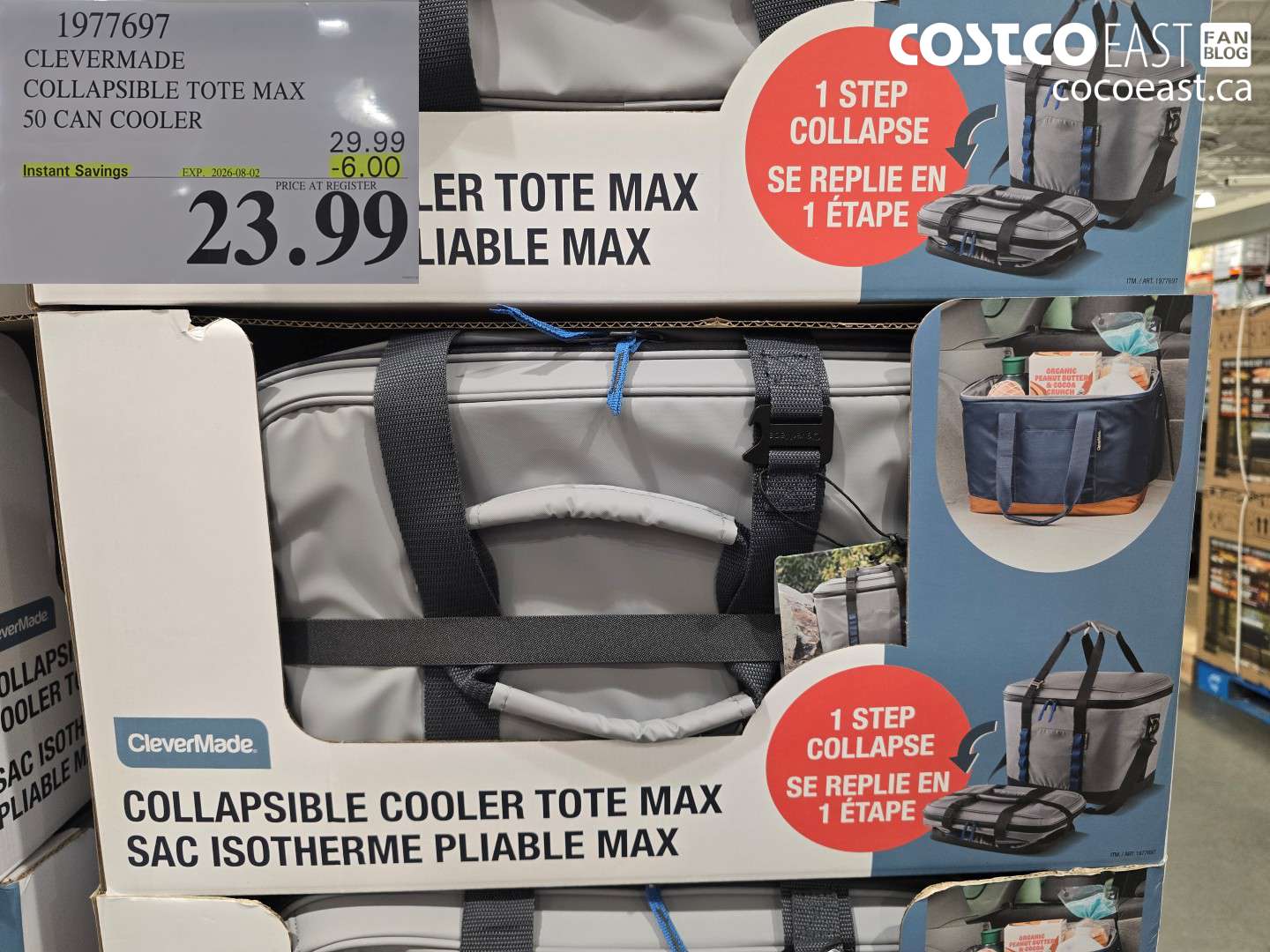 1977697 CLEVERMADE COLLAPSIBLE TOTE MAX 50 CAN COOLER ($6.00 INSTANT SAVINGS EXPIRES ON 2026-08-02) $23.99