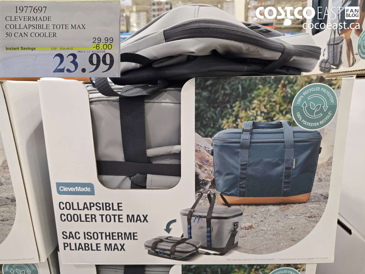 1977697 CLEVERMADE COLLAPSIBLE TOTE MAX 50 CAN COOLER ($6.00 INSTANT SAVINGS EXPIRES ON 2026-08-02) $23.99
