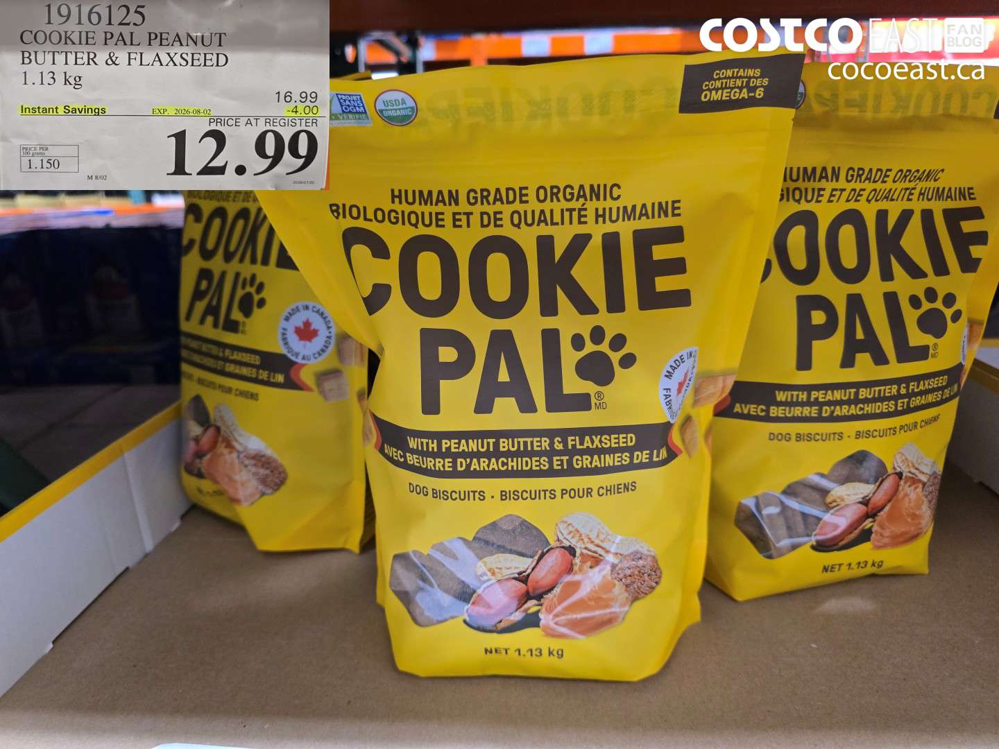 1916125 COOKIE PAL PEANUT BUTTER & FLAXSEED 1.13 KG ($4.00 INSTANT SAVINGS EXPIRES ON 2026-08-02) $12.99