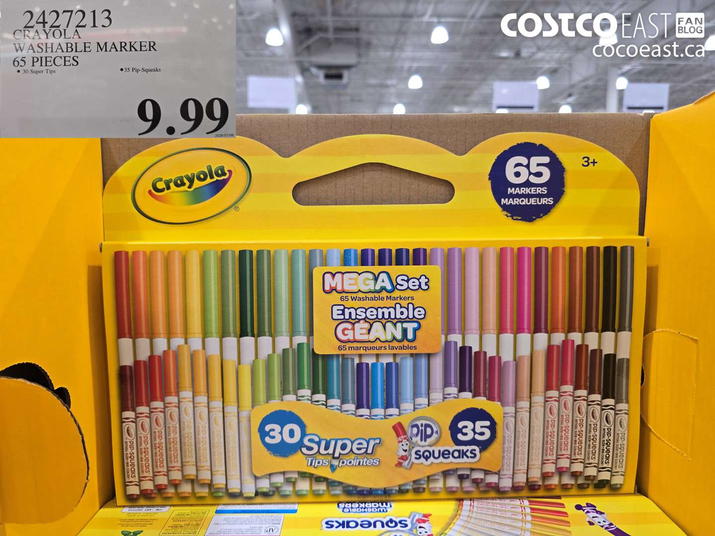 2427213 CRAYOLA WASHABLE MARKER 65 PIECES $9.99