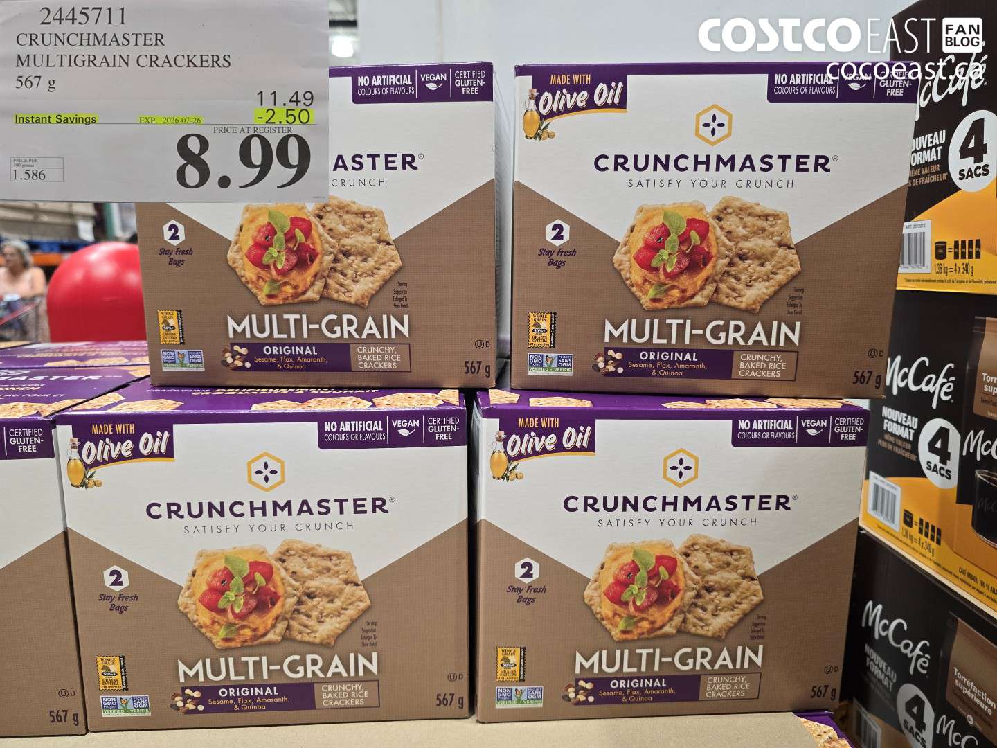 2445711 CRUNCHMASTER MULTIGRAIN CRACKERS 567 G ($2.50 INSTANT SAVINGS EXPIRES ON 2026-07-26) $8.99