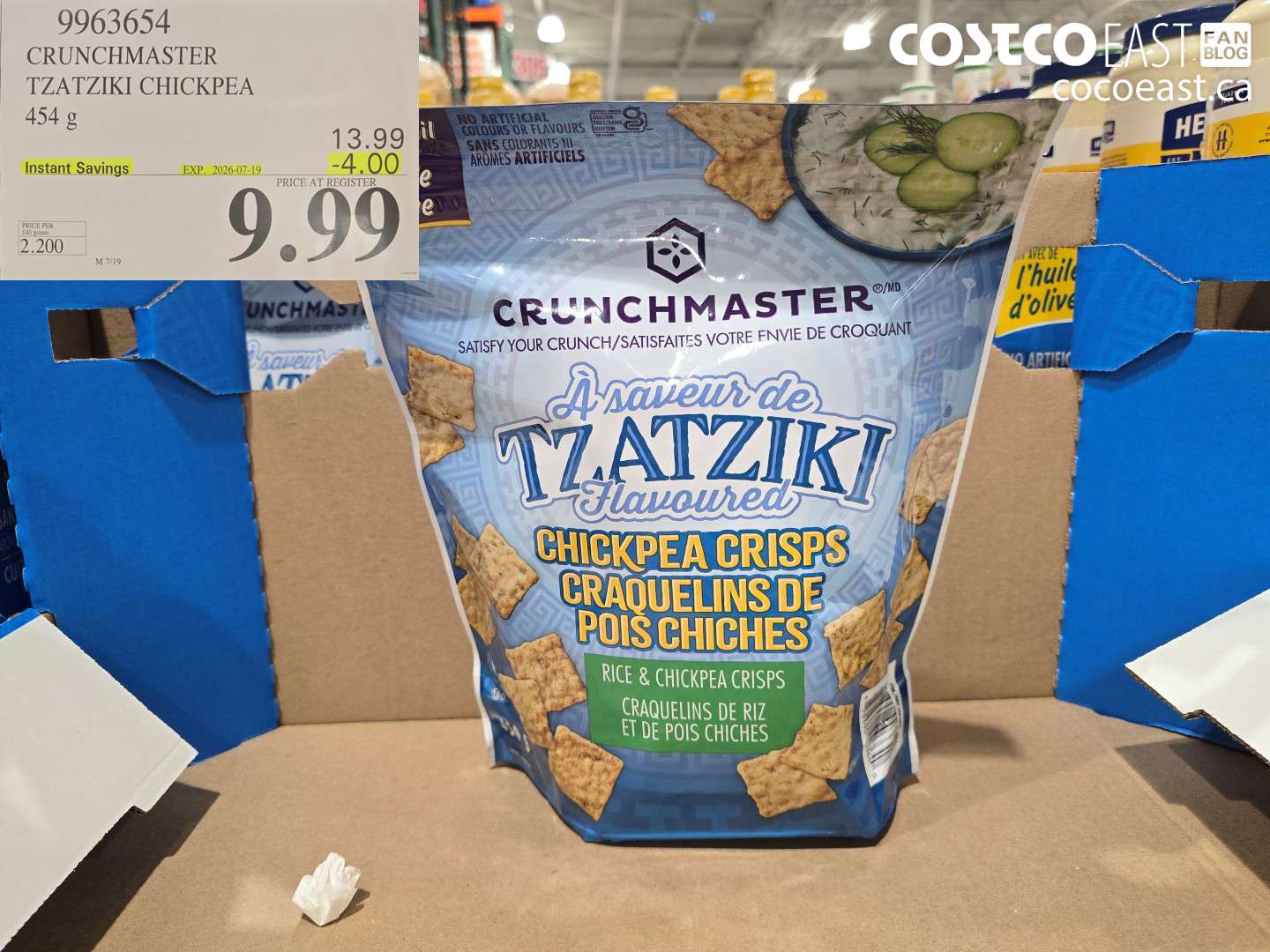 9963654 CRUNCHMASTER TZATZIKI CHICKPEA 454 G ($4.00 INSTANT SAVINGS EXPIRES ON 2026-07-19) $9.99