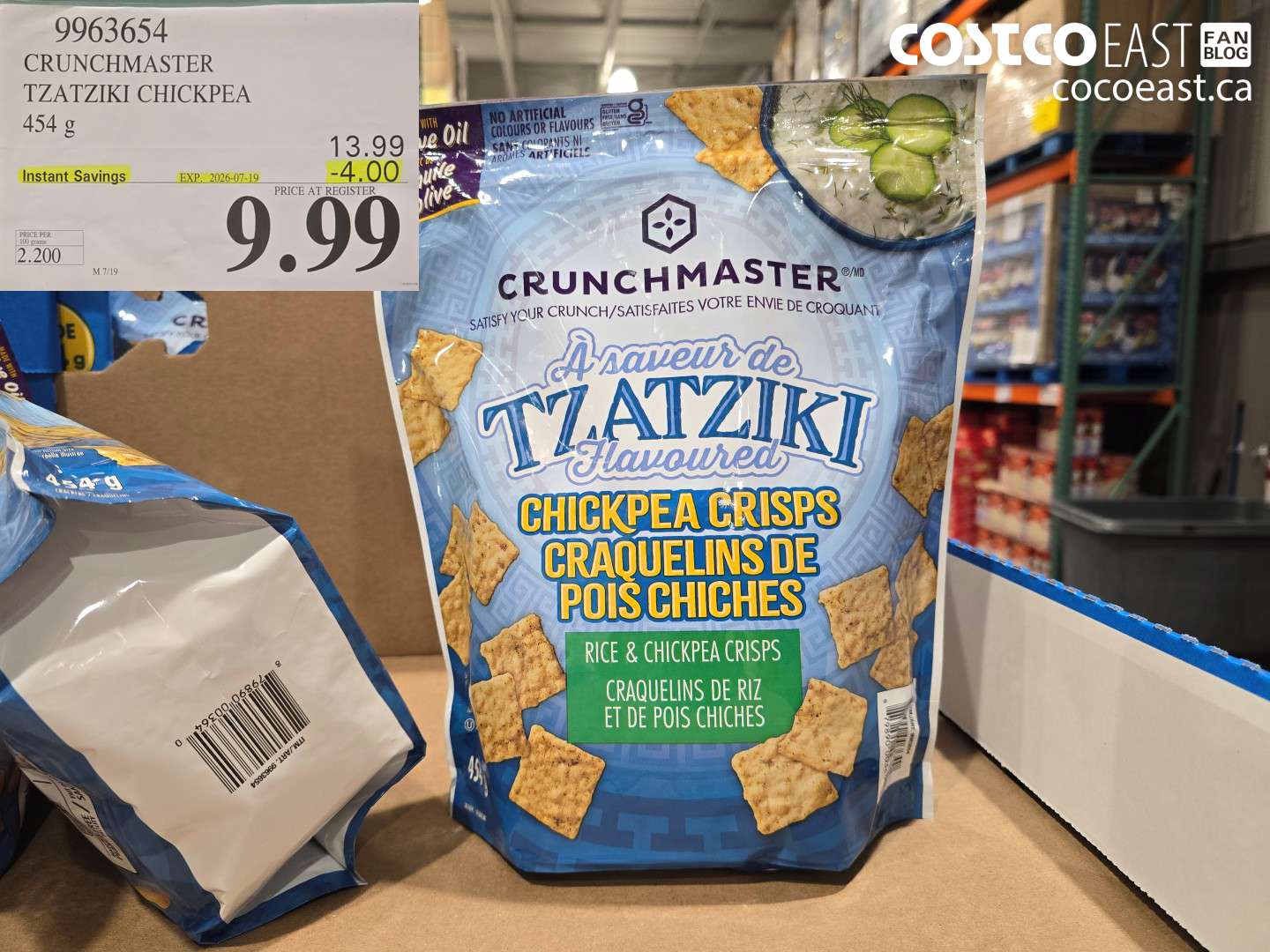 9963654 CRUNCHMASTER TZATZIKI CHICKPEA 454 G ($4.00 INSTANT SAVINGS EXPIRES ON 2026-07-19) $9.99