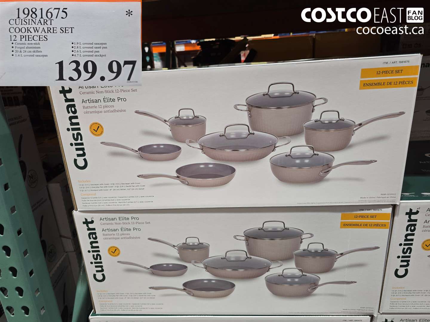 1981675 CUISINART COOKWARE SET 12 PIECES $139.97