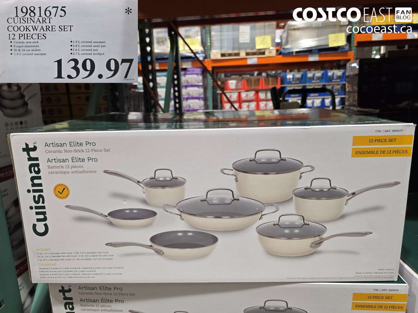 1981675 CUISINART COOKWARE SET 12 PIECES $139.97