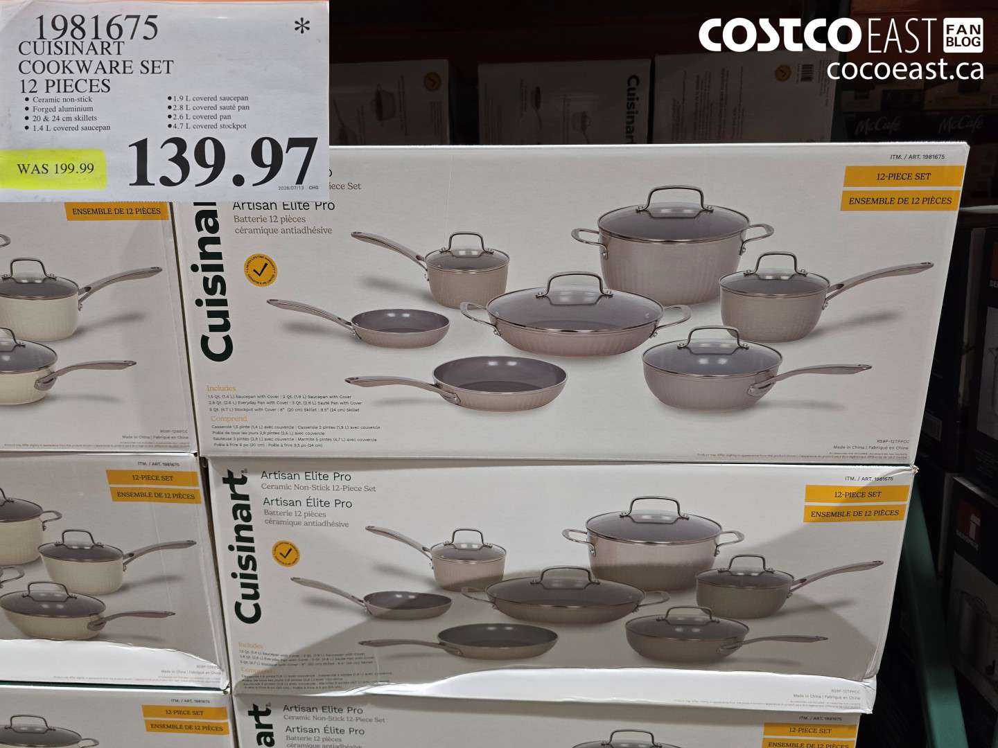 1981675 CUISINART COOKWARE SET 12 PIECES $139.97
