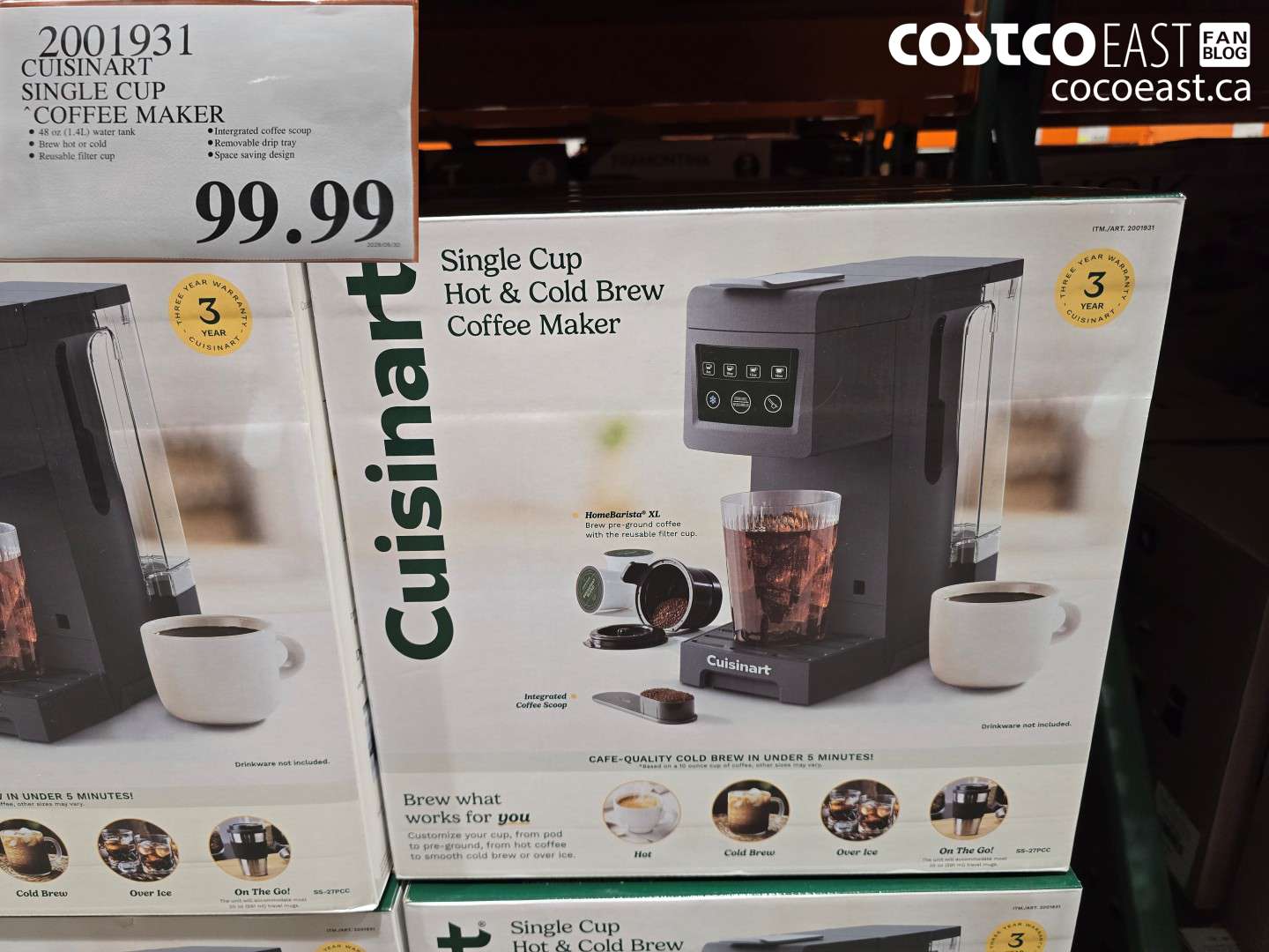2001931 CUISINART SINGLE CUP COFFEE MAKER $99.99