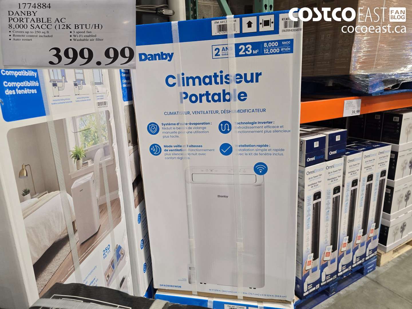 1774884 DANBY PORTABLE AC 8,000 SACC (12K BTU/H) $399.99