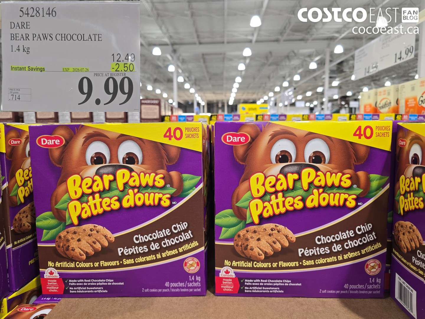 5428146 DARE BEAR PAWS CHOCOLATE 1.4 KG ($2.50 INSTANT SAVINGS EXPIRES ON 2026-07-26) $9.99