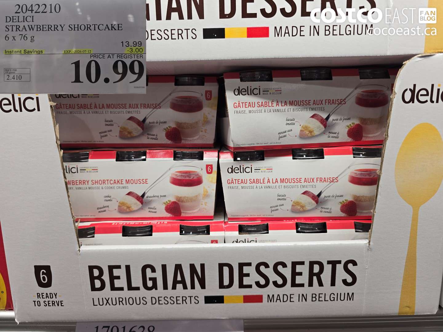 2042210 DELICI STRAWBERRY SHORTCAKE 6 X 76 G ($3.00 INSTANT SAVINGS EXPIRES ON 2026-07-12) $10.99