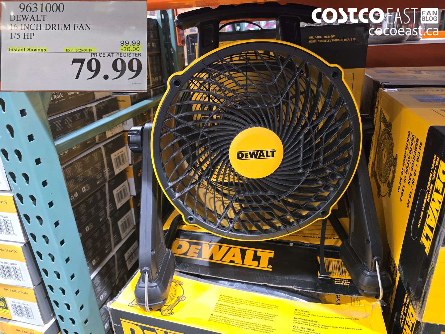 9631000 DEWALT 16 INCH DRUM FAN 1/5 HP ($20.00 INSTANT SAVINGS EXPIRES ON 2026-07-19) $79.99
