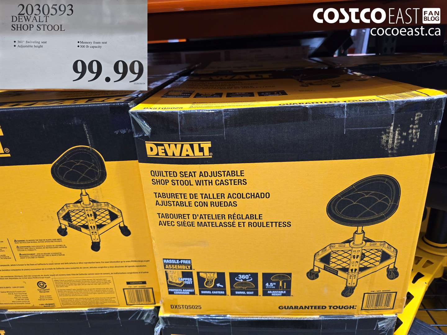 2030593 DEWALT SHOP STOOL $99.99