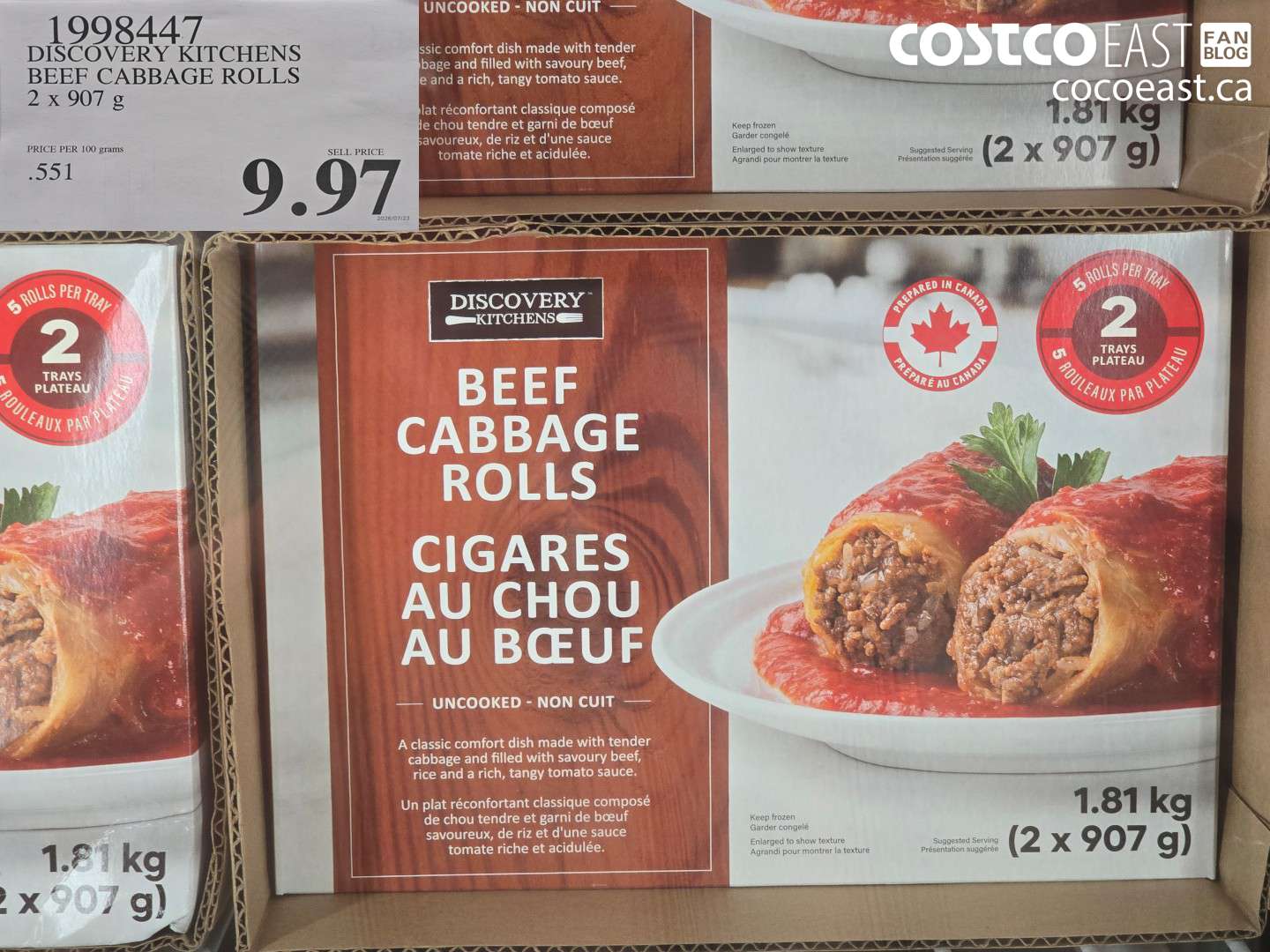 1998447 DISCOVERY KITCHENS BEEF CABBAGE ROLLS 2 X 907 G $9.97